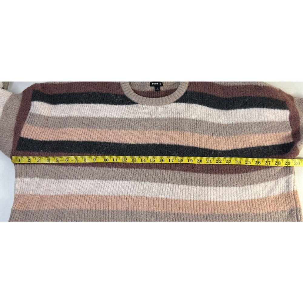 Torrid Rainbow Color Block Stripe Crewneck Sweater - image 4